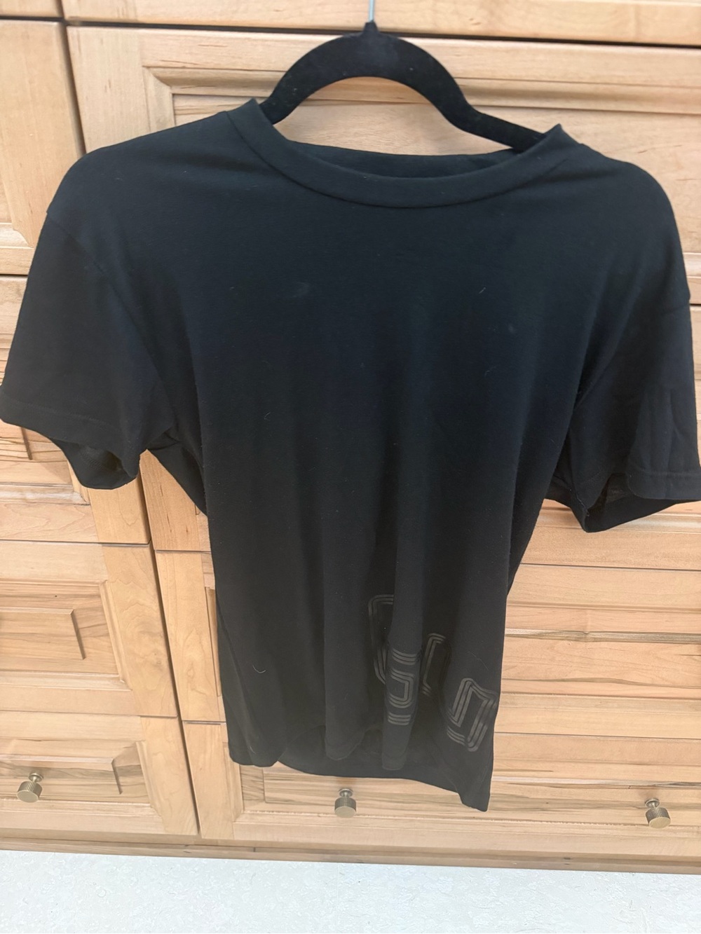 Women's Black Short Sleeve Crewneck Tee